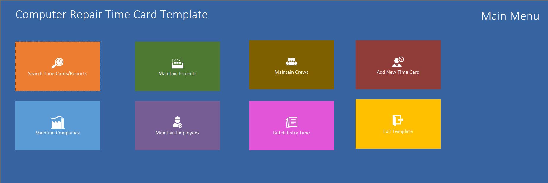 Computer Repair Time Card Template | Time Card Database